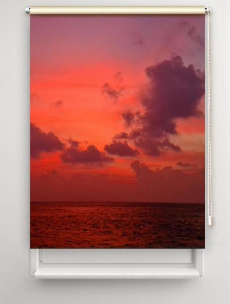 Rollo Purpur  Malediven, Rollo, Motivrollo, Rollo mit Druck, Fotorollo, bedrucktes Rollo, Fensterrollo,verdunkelndes Rollo, Sonnenschutz Rollo